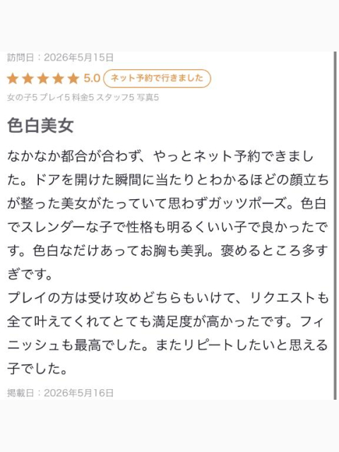 【お礼写メ日記】