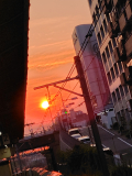 駅から見える夕陽