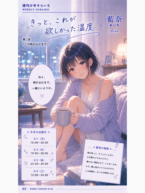 今週の出勤状況　藍奈さん