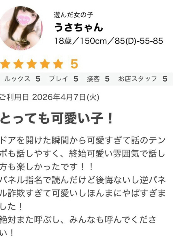 うさちゃん、プロフィール奈良店 8