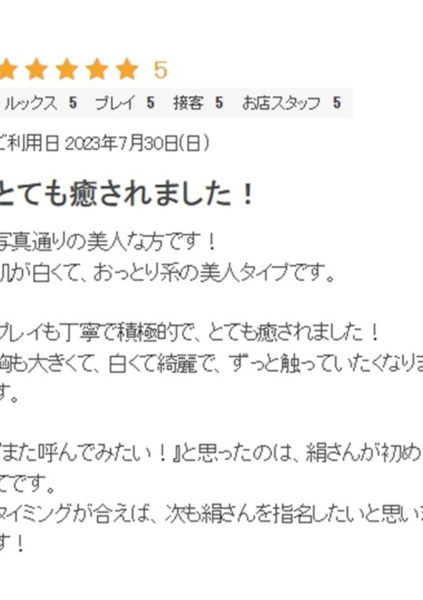 絹/きぬ、プロフィール天王寺 12