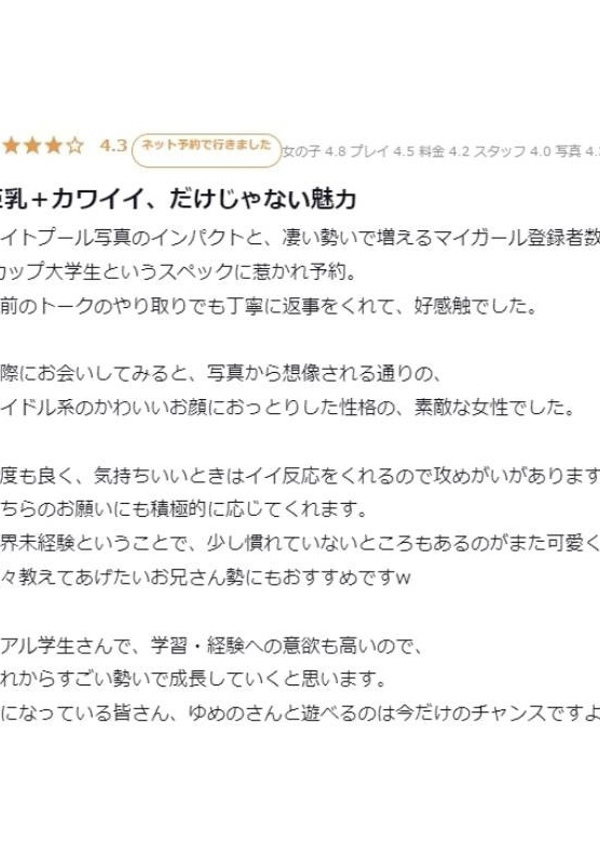 ゆめの、プロフィール大阪店 9